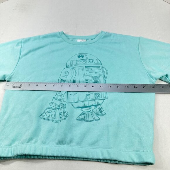 Disney Star Wars Youth Size Large 10-12 Sweatshirt R2-D2 Graphic Green NWOT - Picture 10 of 14